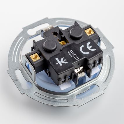 Kliklap - Retro domová zásuvka s rámčekom SCHUKO 230V/16A modrá