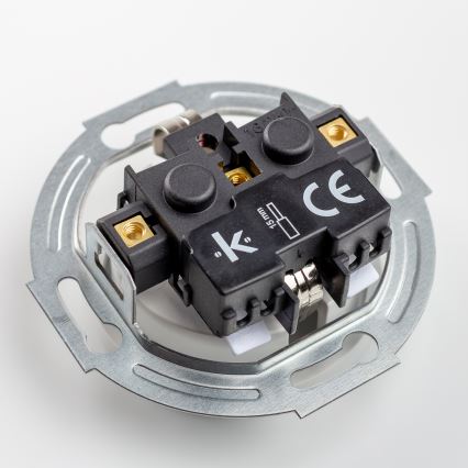 Kliklap - Retro domová zásuvka s rámčekom SCHUKO 230V/16A snehovo biela