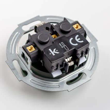 Kliklap - Retro domová zásuvka s rámčekom SCHUKO 230V/16A zelená