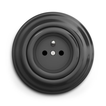 Kliklap - Retro domová zásuvka s rámikom 230 V antracit