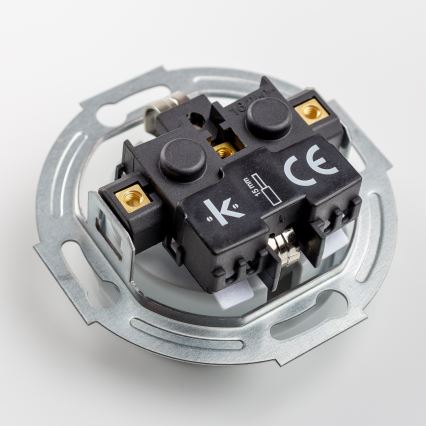 Kliklap - Retro domová zásuvka s rámikom SCHUKO 230V/16A sivá