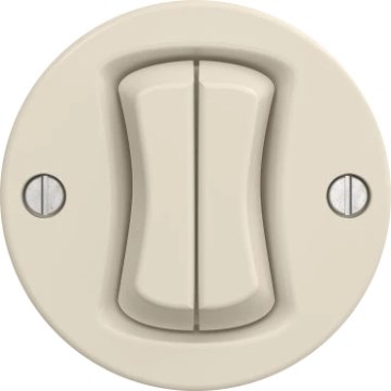Kliklap - Retro dvojitý schodiskový vypínač bez rámika č. 6+6 béžový