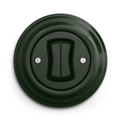Kliklap - Retro dvojitý schodiskový vypínač č. 6+6 zelená
