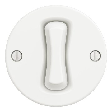 Kliklap - Retro jednopólový vypínač bez rámčeka č. 1 snehovo biela