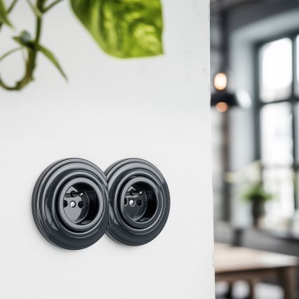 Kliklap - Retro krajný antracitový rámček