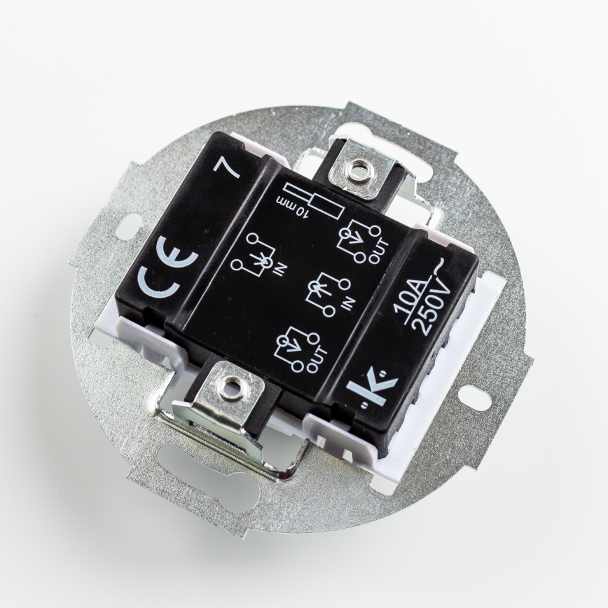 Kliklap - Retro krížový vypínač s rámčekom č. 7, čierny