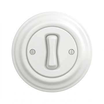 Kliklap - Retro krížový vypínač s rámčekom č. 7 snehovo biely