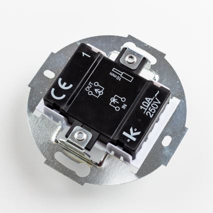 Kliklap - Retro schodiskový vypínač s rámčekom č. 6 snehovo biely