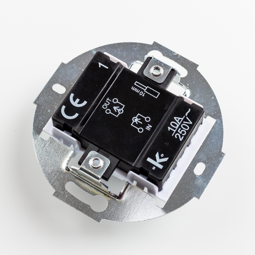 Kliklap - Retro schodiskový vypínač s rámčekom č. 6 snehovo biely