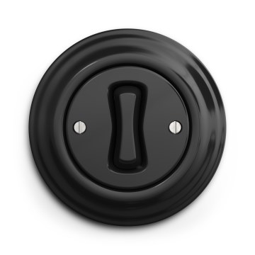 Kliklap - Retro schodiskový vypínač s rámečkom č. 6 čierny