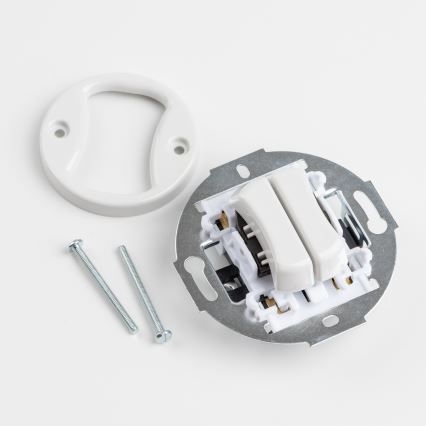 Kliklap - Retro sériový vypínač s rámčekom č. 5 snehobiela