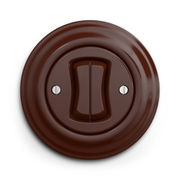 Kliklap - Retro sériový vypínač s rámčekom č. 5 v hnedej farbe