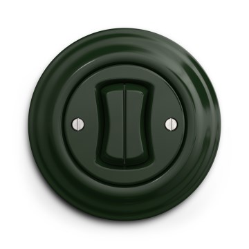 Kliklap - Retro sériový vypínač s rámčekom č. 5 zelený