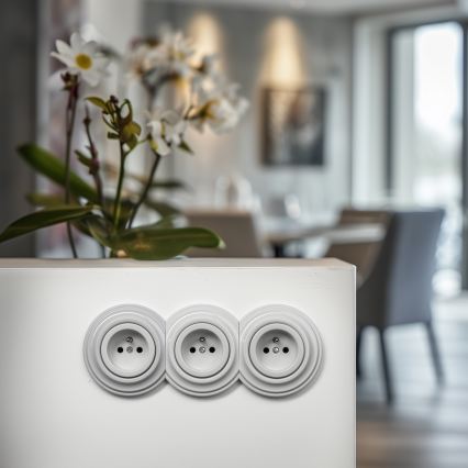 Kliklap - Retro stredový keramický rámček biely