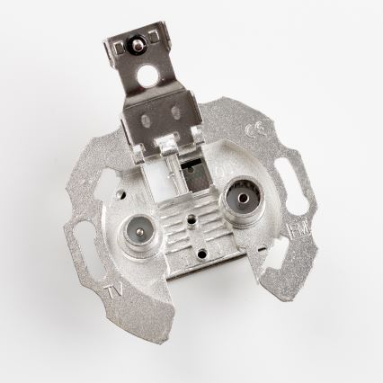 Kliklap - Retro účastnícka zásuvka TV+R (koncová) so snehovo bielym rámikom