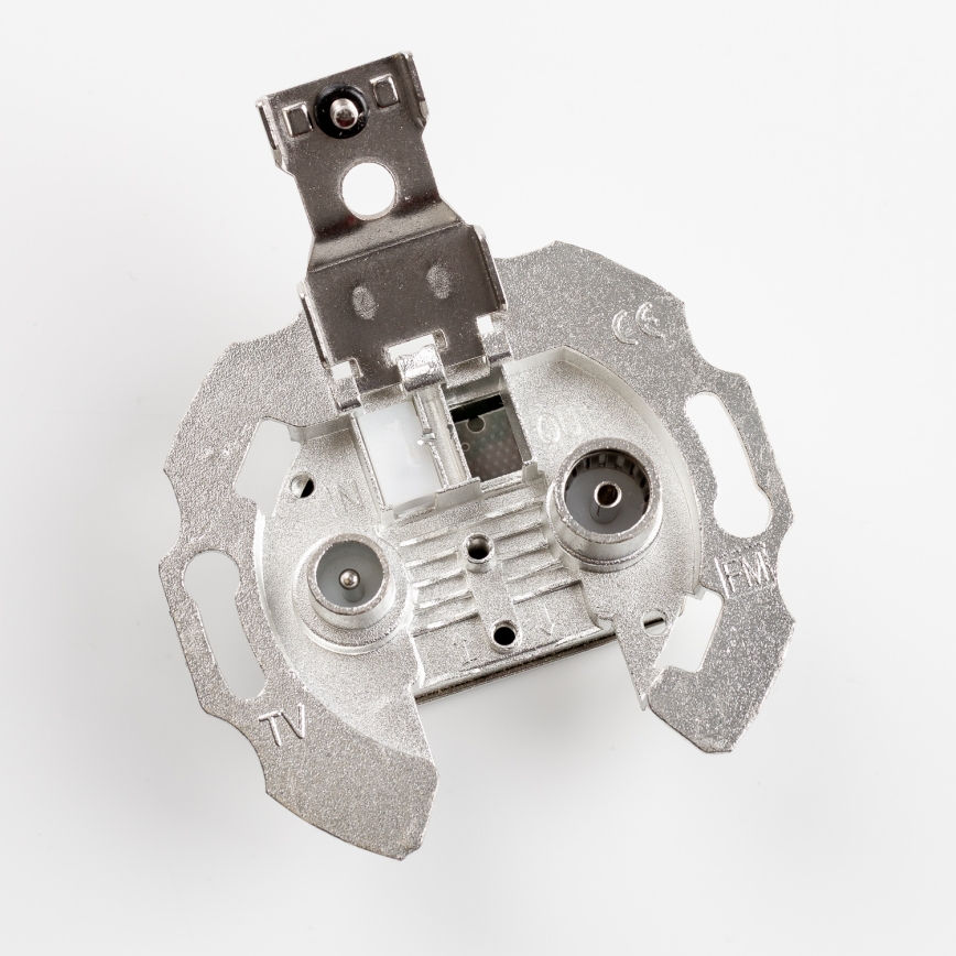 Kliklap - Retro účastnícka zásuvka TV+R (koncová) so snehovo bielym rámikom