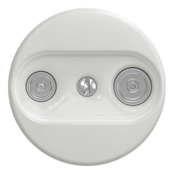 Kliklap - Retro účastnícka zásuvka TV+R (priebežná) bez rámčeka keramická biela