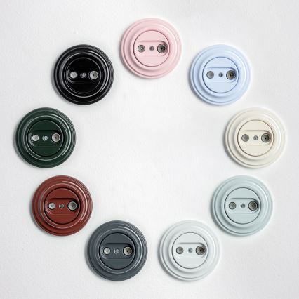 Kliklap - Retro účastnícka zásuvka TV+R (priebežná) so sivým rámikom