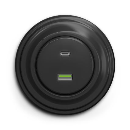 Kliklap - Retro USB zásuvka A+C antracit
