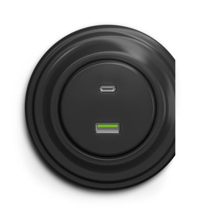 Kliklap - Retro USB zásuvka A+C antracit