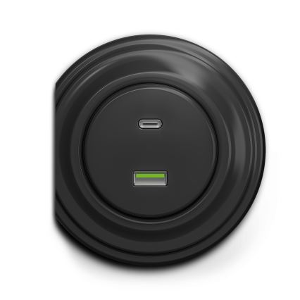 Kliklap - Retro USB zásuvka A+C antracit