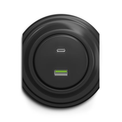 Kliklap - Retro USB zásuvka A+C antracit