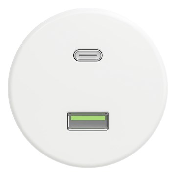 Kliklap - Retro USB zásuvka A+C bez rámčeka biela