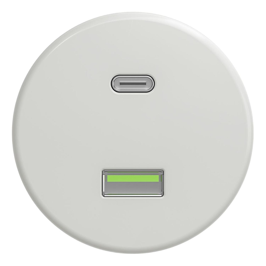 Kliklap - Retro USB zásuvka A+C biela