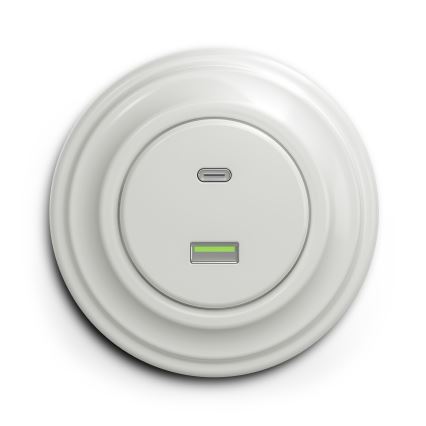 Kliklap - Retro USB zásuvka A+C biela