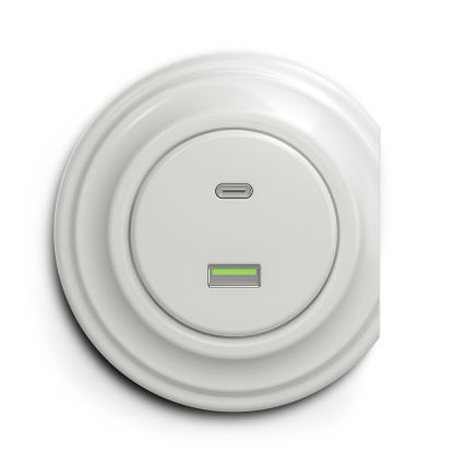 Kliklap - Retro USB zásuvka A+C biela