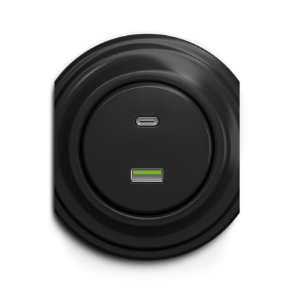 Kliklap - Retro USB zásuvka A+C čierna