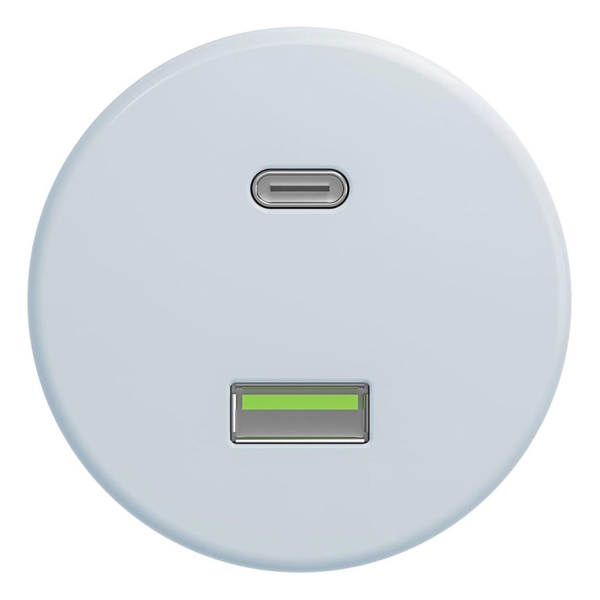 Kliklap - Retro USB zásuvka A+C modrá