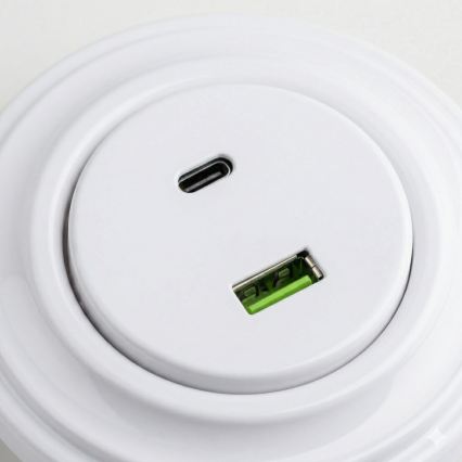 Kliklap - Retro USB zásuvka A+C s rámčekom v snehobielej farbe