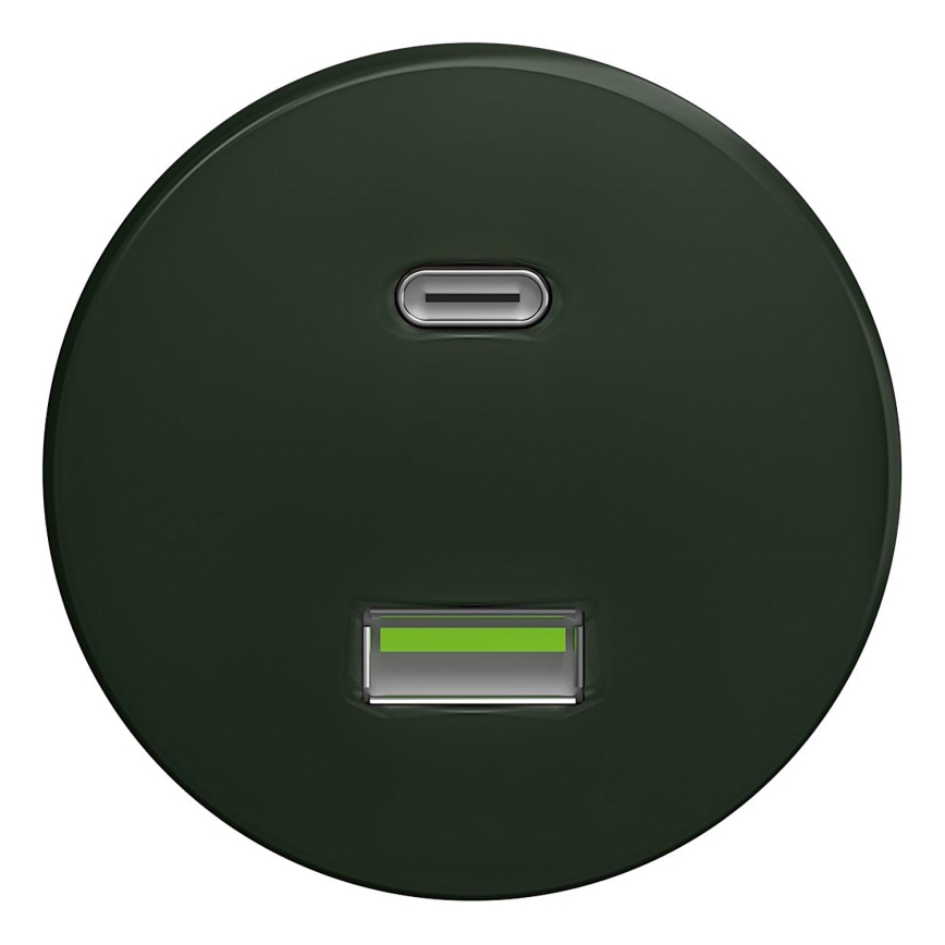 Kliklap - Retro USB zásuvka A+C zelená
