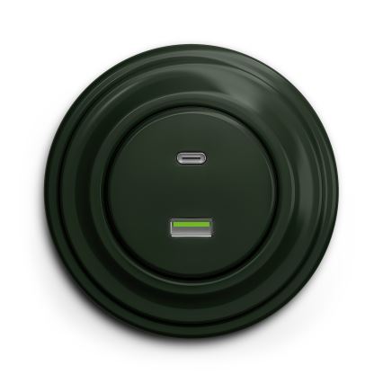 Kliklap - Retro USB zásuvka A+C zelená