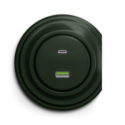 Kliklap - Retro USB zásuvka A+C zelená