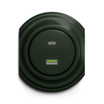 Kliklap - Retro USB zásuvka A+C zelená