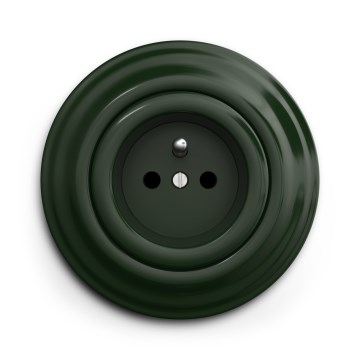 Kliklap – Retro zásuvka do domácnosti s rámčekom, 230 V, zelená