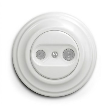 Kliklap - Retro zásuvka TV+R (priechodná) s rámikom v snehovo bielej