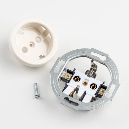 Kliklap – trojitá retro zásuvka do domácnosti so rámikom, SCHUKO, 230 V, béžová