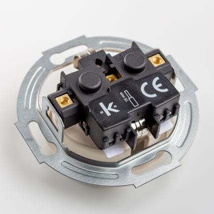 Kliklap – trojitá retro zásuvka do domácnosti so rámikom, SCHUKO, 230 V, béžová