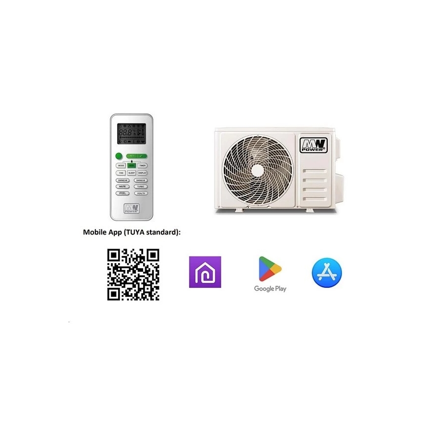 Klimatizácia 18K V1 5,2 kW Wi-Fi Tuya biela + diaľkové ovládanie