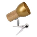 Klipová lampa SVENDA 1xE27/60W/230V dub/zlatá