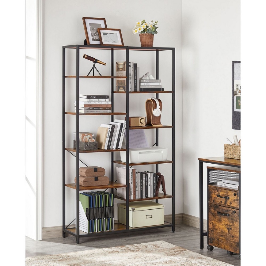 Knižnica NAVARO hnedá/čierna