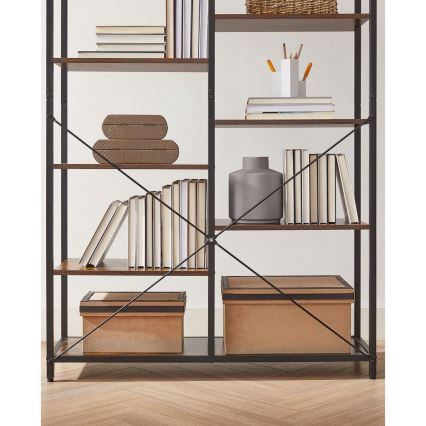 Knižnica NAVARO hnedá/čierna