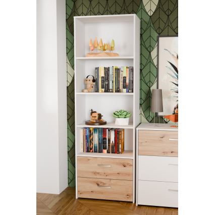 Knižnica URO dub artisan/biela