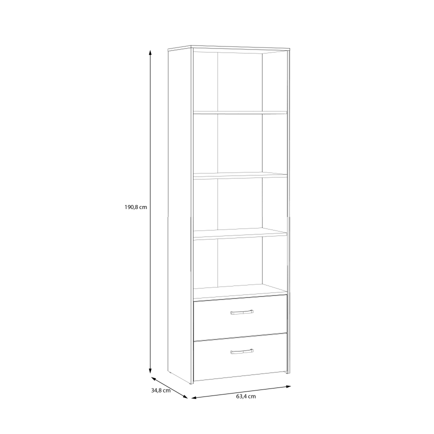 Knižnica URO dub artisan/biela