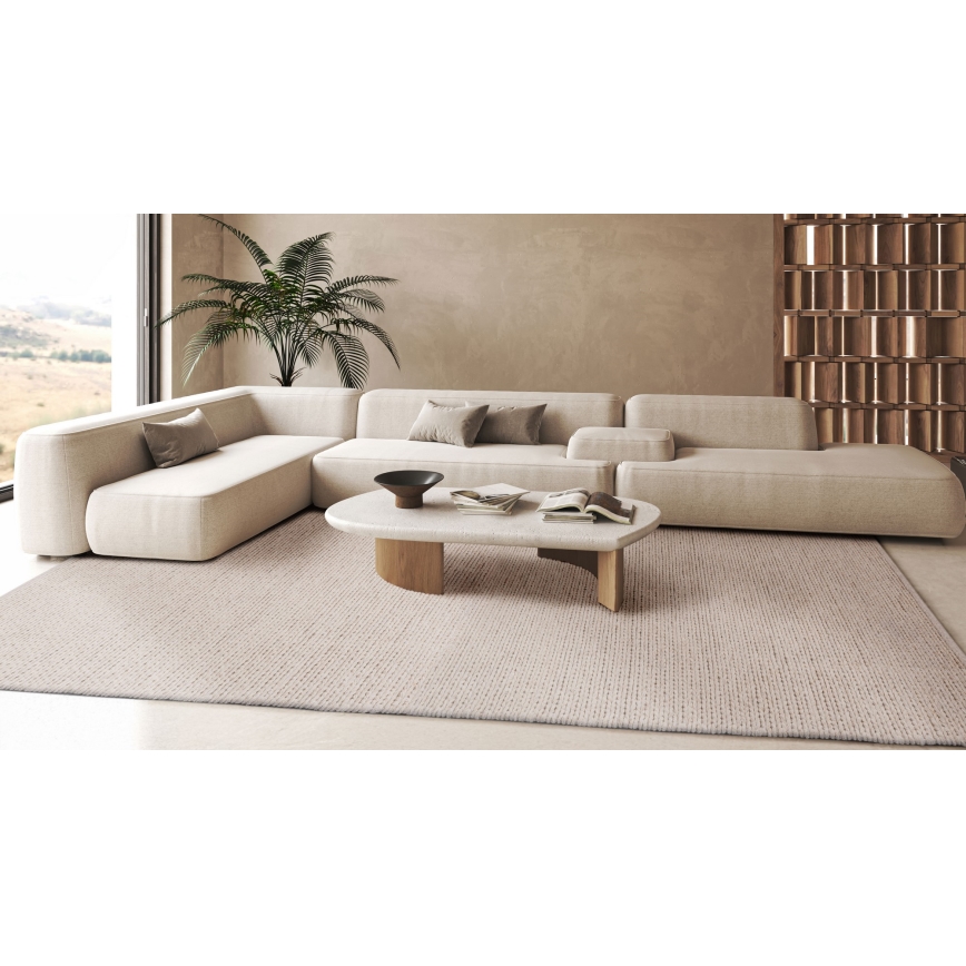 Koberec FIR WOOL 120x170 cm 2600 g/m2 krémový/prírodný