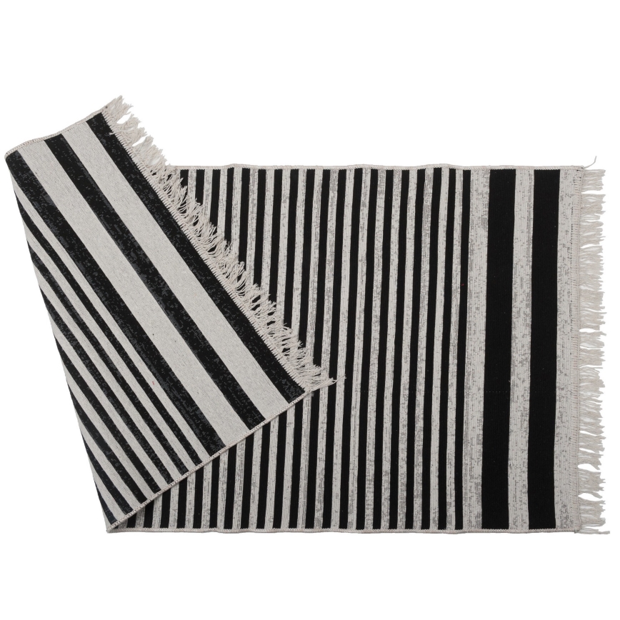 Koberec KILIM GOLD 80x150 cm čierna/biela