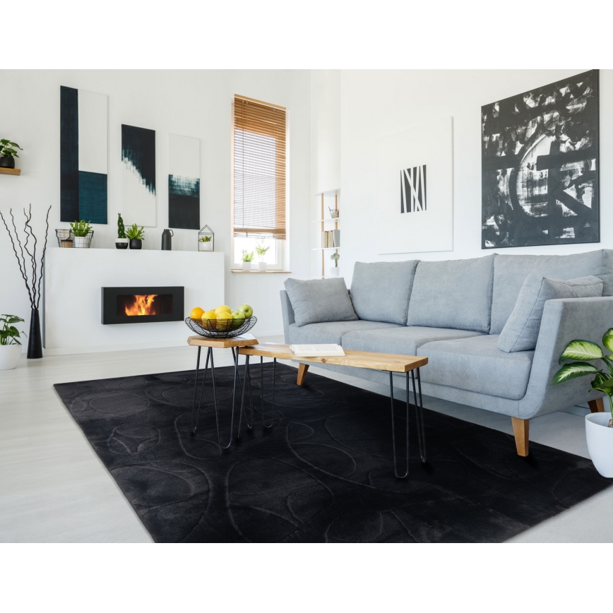 Koberec RABBIT 3D 120x170 cm čierny